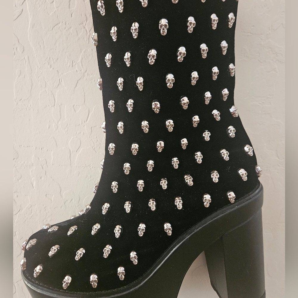 Current Mood Skull Studded Platform Boots